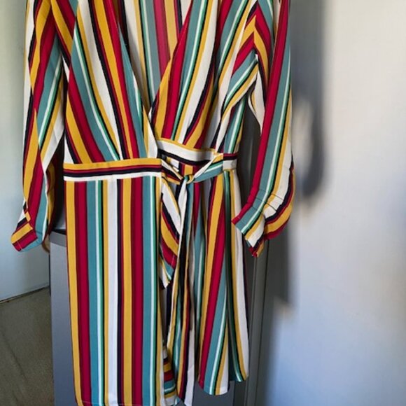 colourful striped wrap dress - Picture 2 of 2